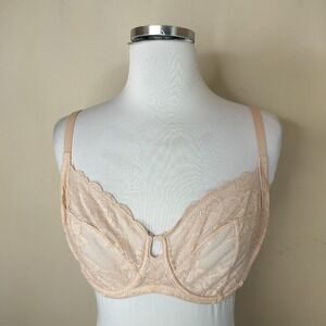 Natori Bra Floral Lace Unlined Beige Nude